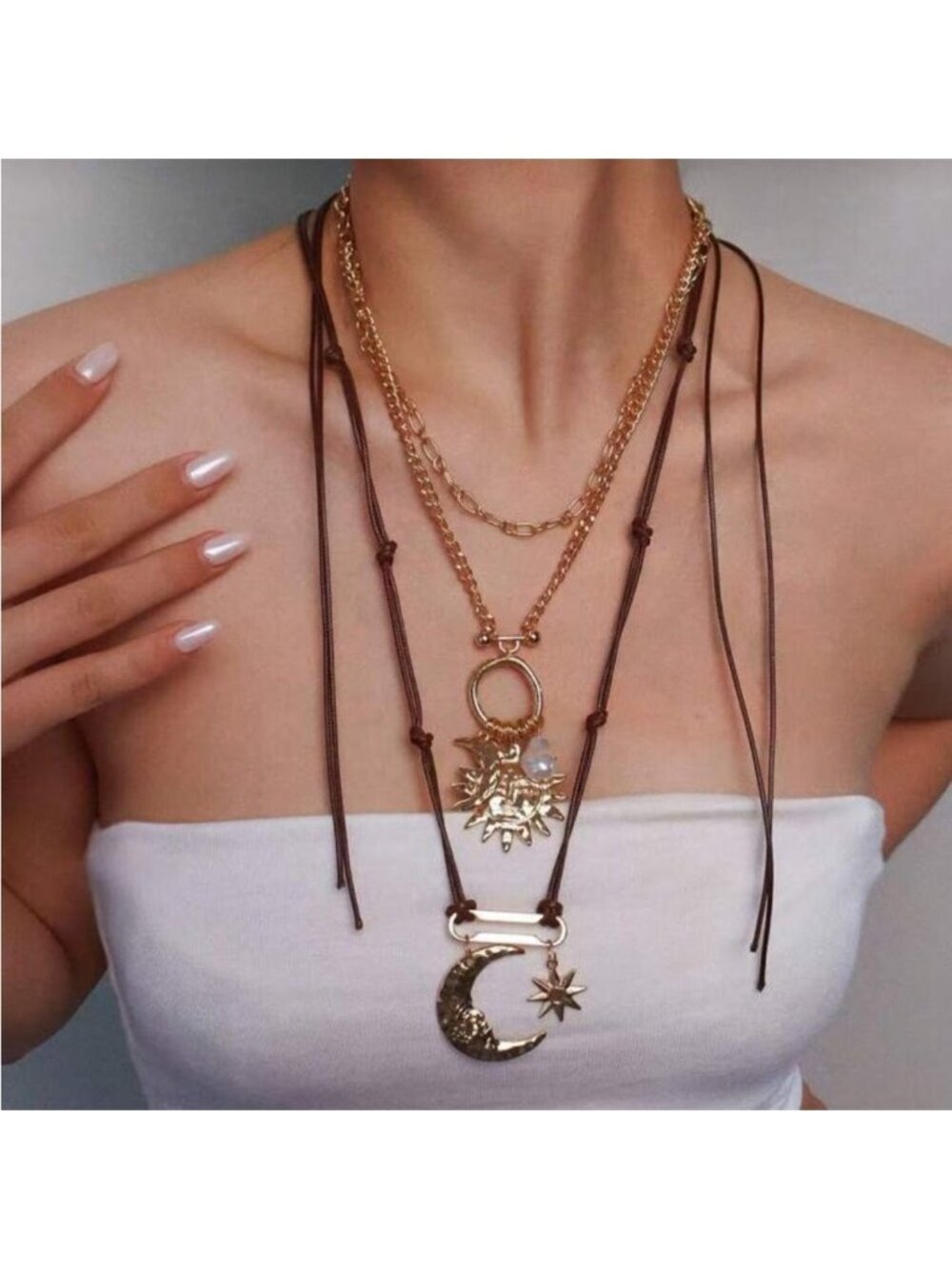 Boho Layered Necklace Set Q864